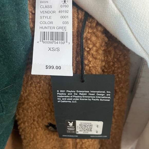 PLAYBOY Green and Cream Varsity Jacket - Picture 7 of 9